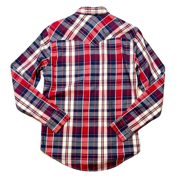 NWT Levi’s Men’s Plaid Snap Button Western Style Shirt - Picture 4 of 4